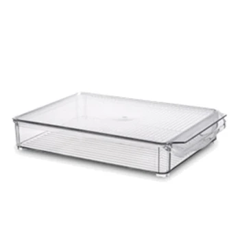 

Plastic Transparent Storage Box Stackable Airtight Food Storage Container With Lid Container Refrigerator Storage Boxes - Wide S