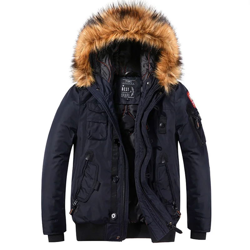 YUSHU зимние мужские толстые теплые куртки повседневные мужские пальто с капюшоном теплые парки мужская верхняя одежда на молнии мужская брендовая одежда