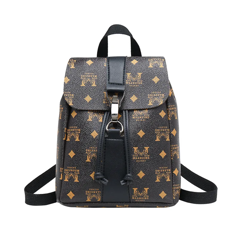 

LISM Fashion printing ladies shoulder bag new drawstring waterproof quality student bag casual wild travel backpack