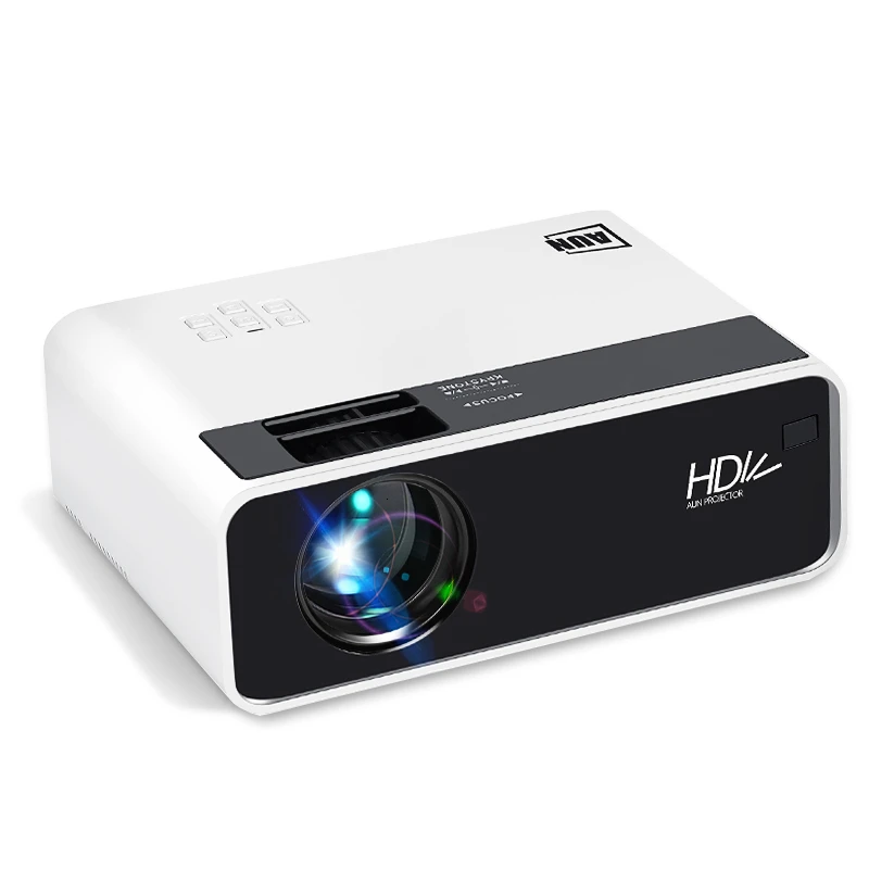 Aon светодиодный мини-проектор D40W, видеопроектор для домашнего кинотеатра. 1600 люмен, поддержка HD, беспроводной синхронизация дисплея для iPhone/Android телефона