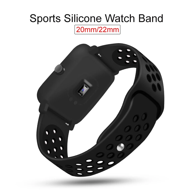 Силиконовый браслет для Huami Amazfit Bip ремешок gts ремешок 20 мм 22 мм ремешок для Amazfit stratos pace GTR браслет