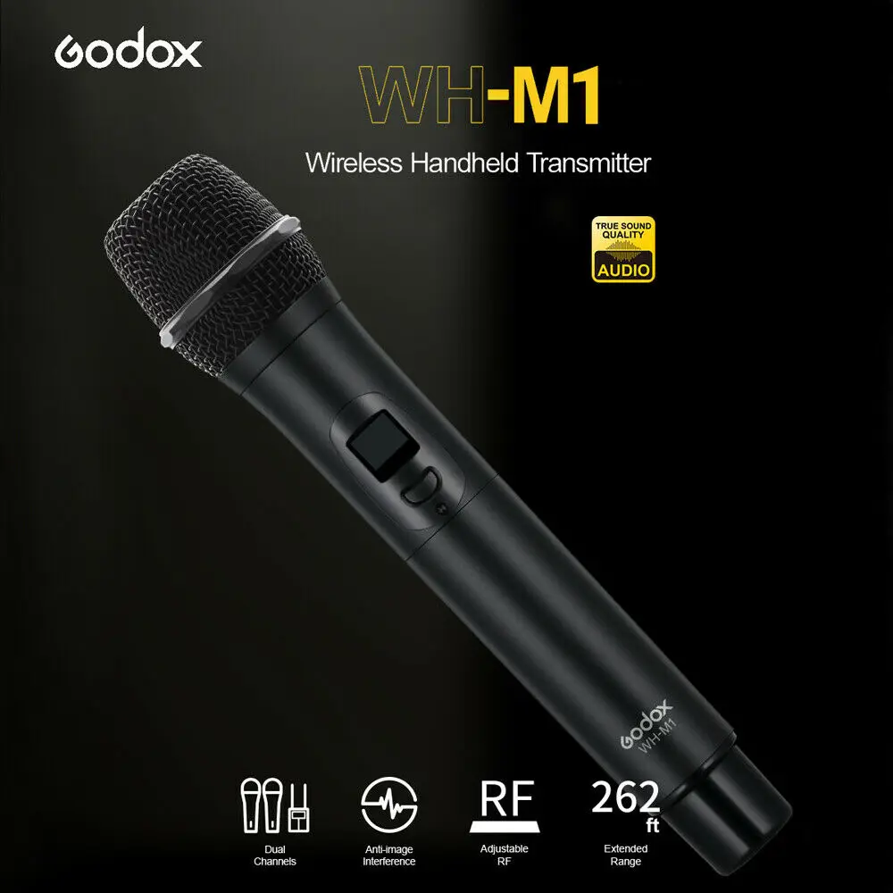 

Godox WH-M1 Professional UHF Wireless Handheld Microphone Transmitter Smart noise reduction for Godox WMicS1
