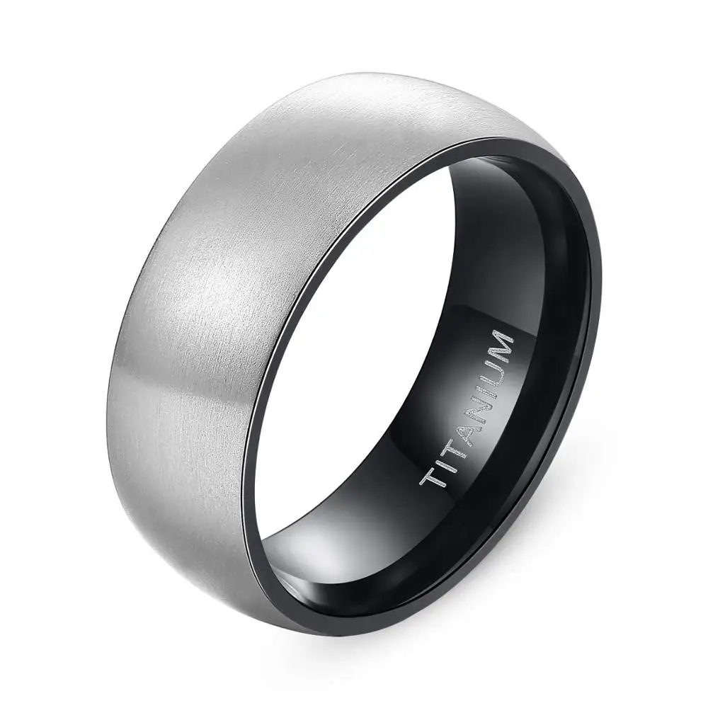8mm black inside Титановое кольцо Tigrade для мужчин серебряного цвета, ширина 6 мм, черный, синий внутри, унисекс, обручальное кольцо для мужчин и женщин, anillo hombre - Цвет основного камня: 8mm black inside