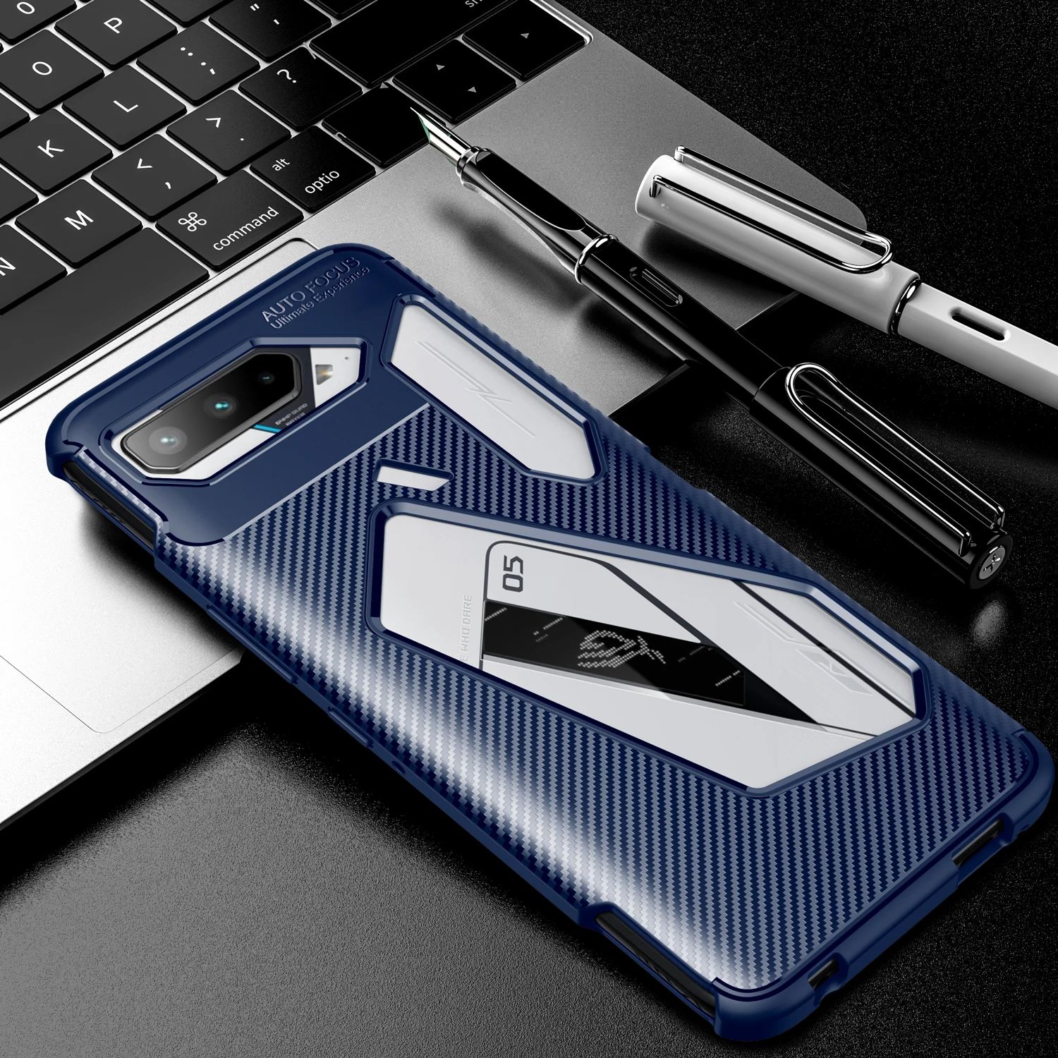 Carbon Fiber Shockproof TPU Armor Phone Case with Lens Protection