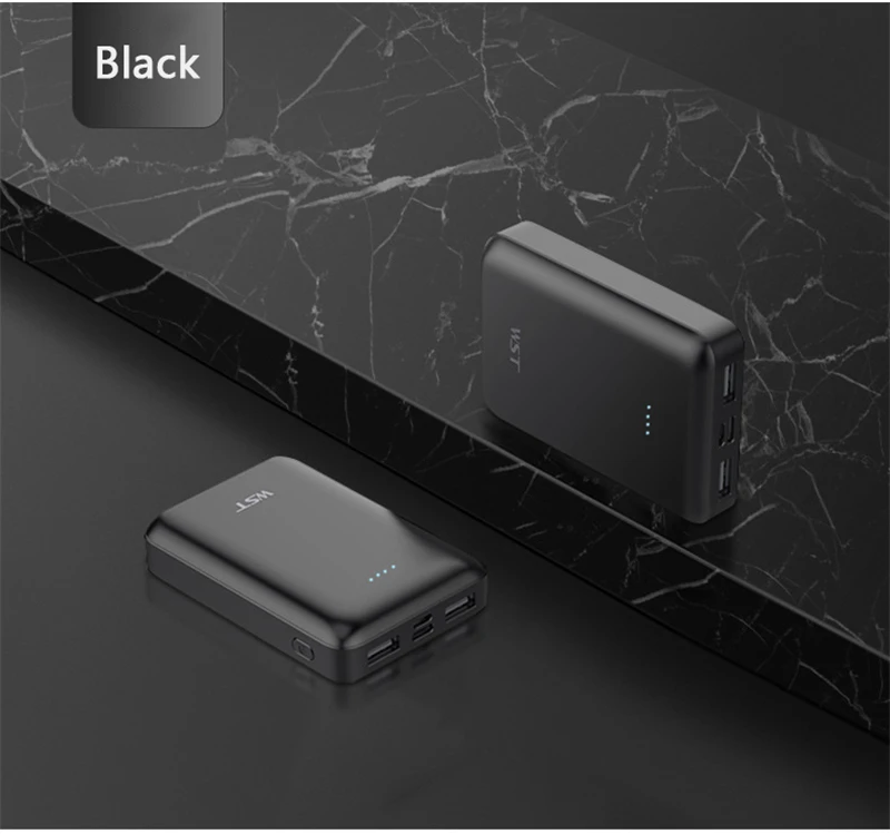 Супер Мини банк питания 10000 мАч портативный внешний аккумулятор для iPhone 6 7 8 Xiaomi samsung huawei зарядное устройство для мобильного телефона - Цвет: Черный