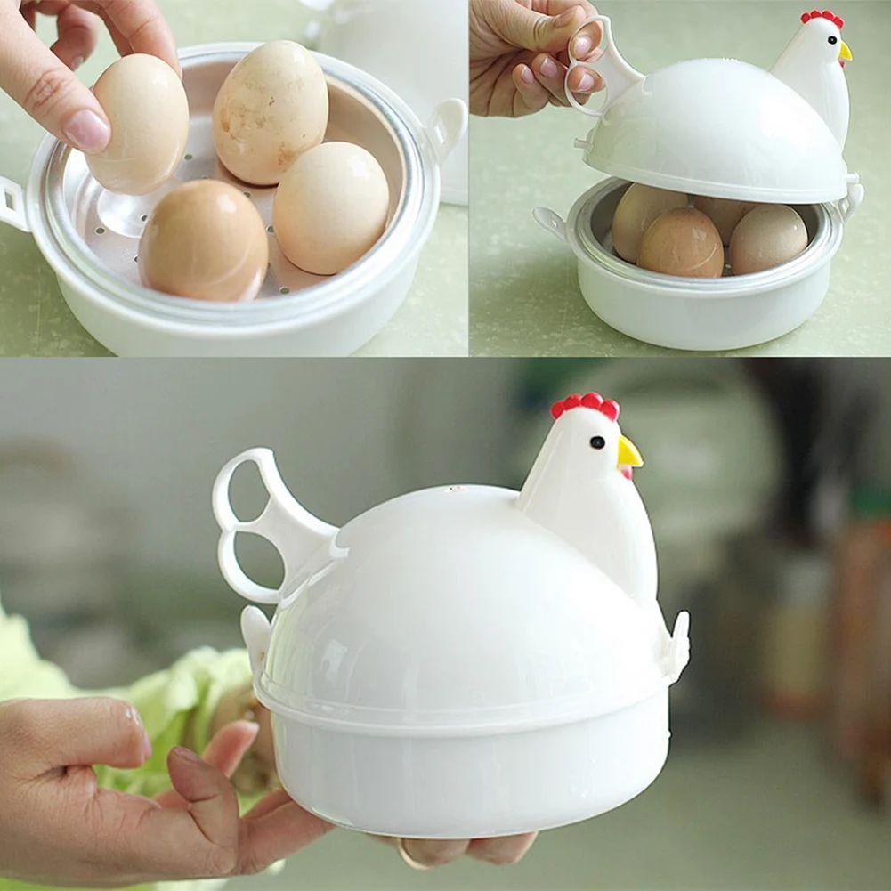 Chicken Shaped Egg Boiler Steamer 4 Eggs Microwave Egg Cooker Cooking Tool Kitchen Accessories egg cooker