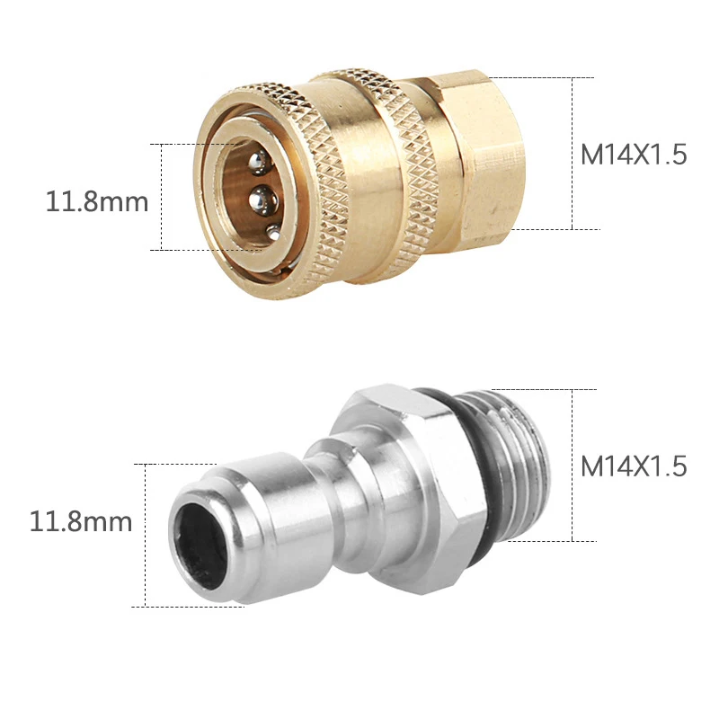 Автомобильный соединитель для мойки пены 1/4 дюйма, быстроразъемный соединитель и быстроразъемный Соединитель с гнездовым разъемом m14 для водяного пистолета для мойки под давлением