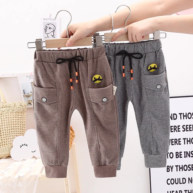 IENENS Boys Loose Trousers Toddler Baby Casual Long Pants Kids Cotton Big  Pocket Bottoms 1 2