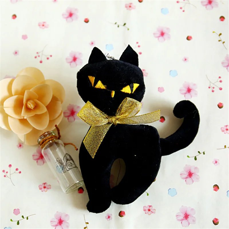 HANDANWEIRAN 1Pcs 14CM cute plush golden eye cat toy filled PP cotton cartoon doll Christmas gift 1