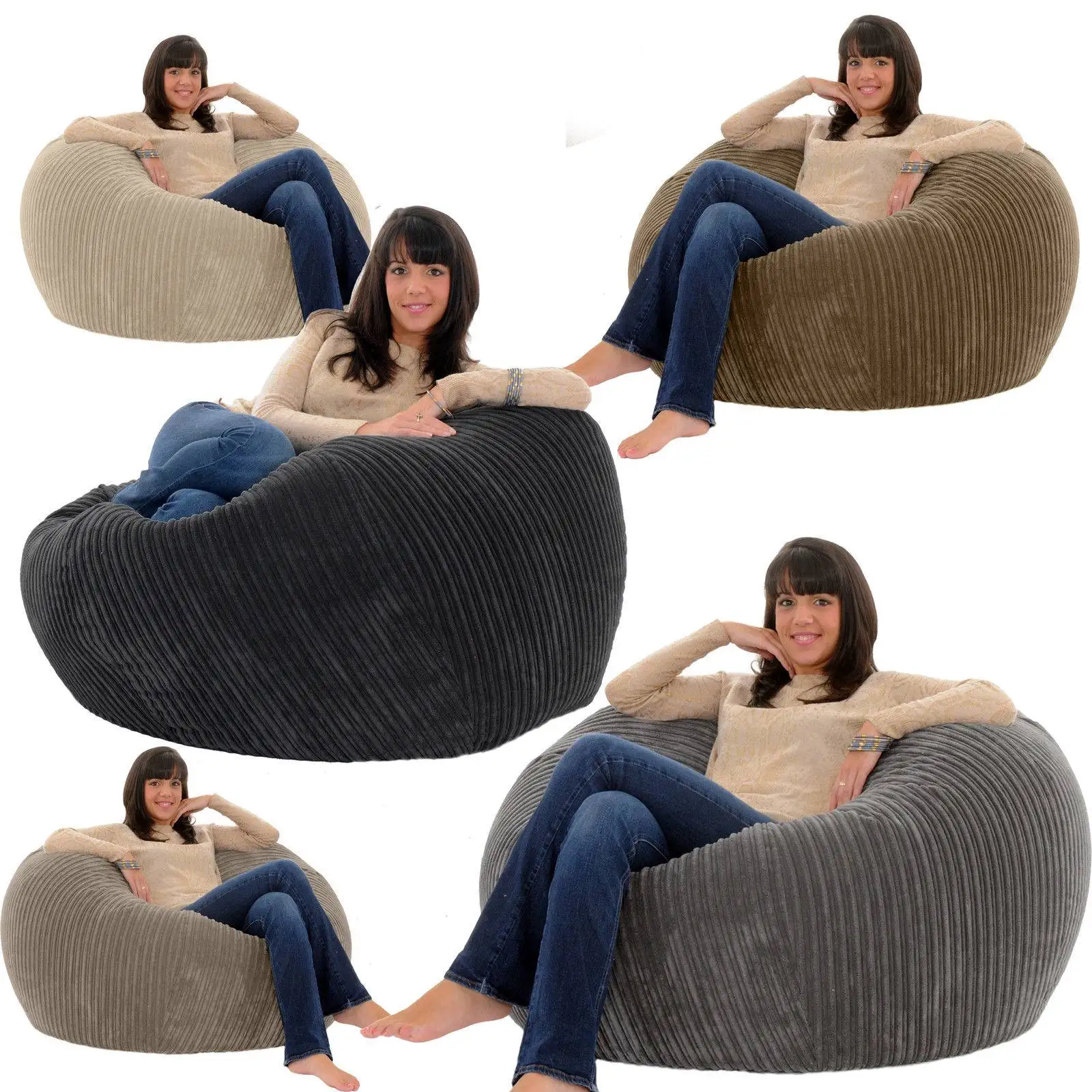 Большой ленивый BeanBag чехлы для диванов стулья без наполнителя вельветовый шезлонг кресло мешок пуф слоеного дивана татами гостиной серый