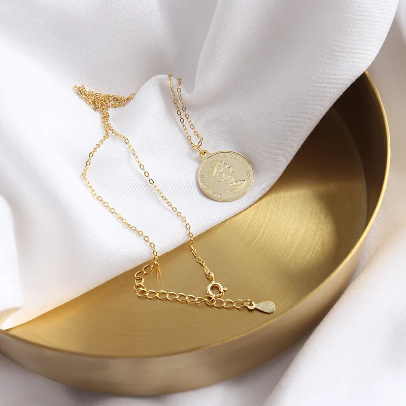 VIVIADY, Sterling-925silver-jewelry, Круглый, елизания, королева, тиснение, статуя, висячие, для женщин, подвеска, ожерелье, женский, для вечеринки, ювелирные изделия, бижутерия