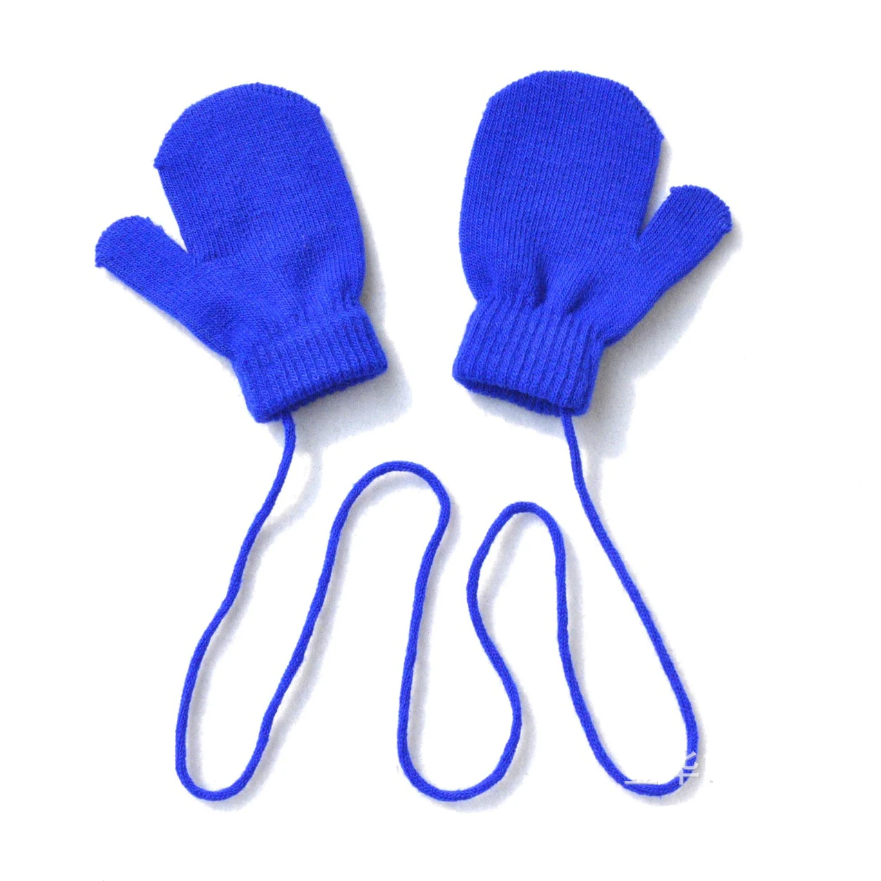 blue with rope Детские зимние перчатки; милые детские вязаные перчатки для мальчиков и девочек; яркие цвета; теплые рукавицы; эластичные вязаные перчатки унисекс - Цвет: blue with rope