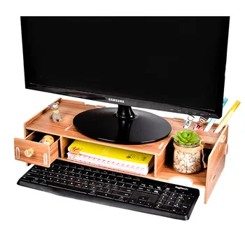 

Desktop Computer Display Raised Shelf Screen Pad High Base Bracket Office Desktop Storage Box Rack