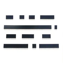 Cabeçote conector de tira, cabeçote feminino 2-40p, placa de soquete pcb de 2.54mm, fileira única, conector de cabeçote 1, com 10 peças x 2p 3 4 6 10 12 14 16 20 40pin