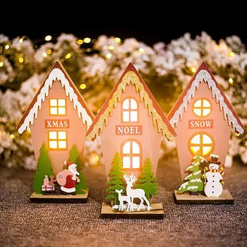 

Christmas Decorations Painted Three-dimensional Santa Claus With Light Cabin Christmas Simulation Festive Toys Decorations