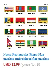 Нашивки в виде флага, Вышитый Флаг, нашивки, нашивки с национальным флагом для одежды, PT0052-R для украшения своими руками