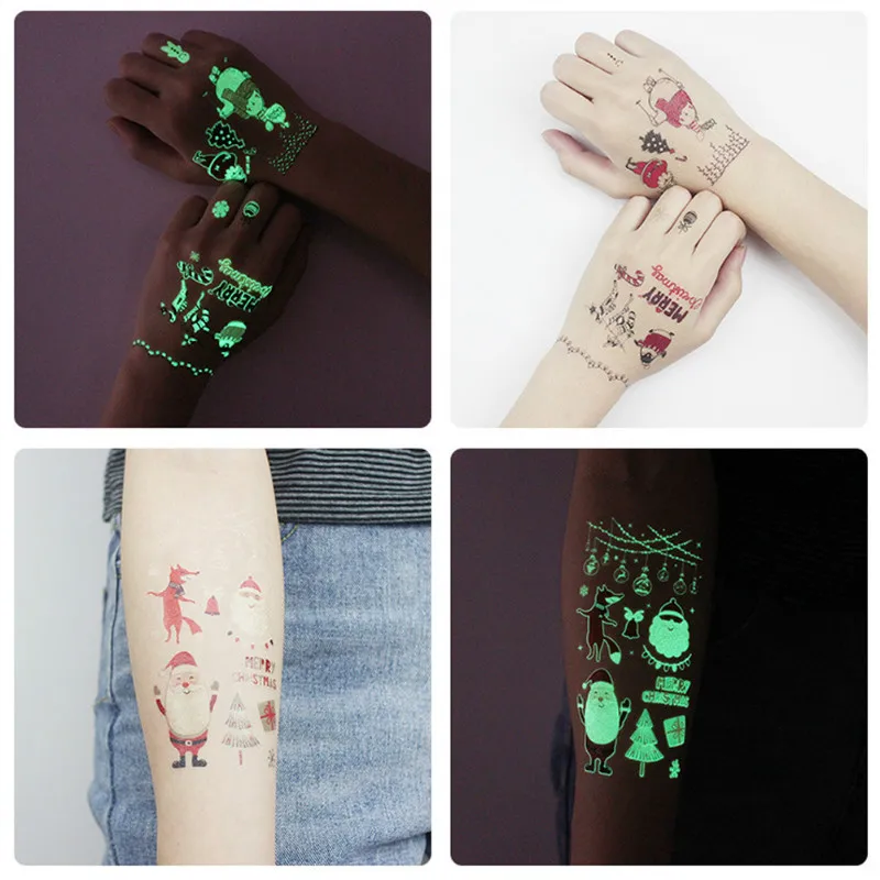 Новый стиль 3 шт. светящиеся Детские временные татуировки наклейки Поддельные