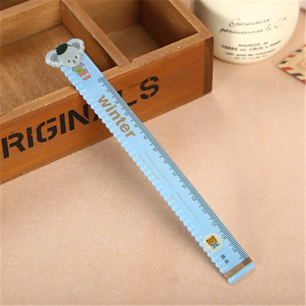 1PCS Creative Cartoon Animal Rabbit Ruler Wavy Line Cute Student Plastic Ruler Kids Gifts School Office Supplies 15cm