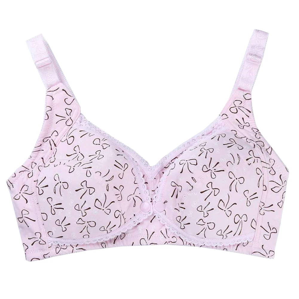 Pink Pregnant Feeding Nursing Bra Cotton Without Rim Bra Maternity Breastfeeding Bra Underwear Woman Underwear Breastfeeding Bras - Color: Pink