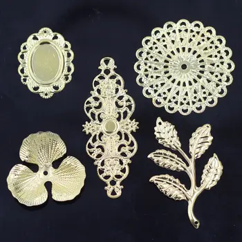 

Mixed Gold Plated 3 Torus Flower Wraps Charms Connector Embellishment Decoration Scrapbook Jewelry DIY Finding 30mm