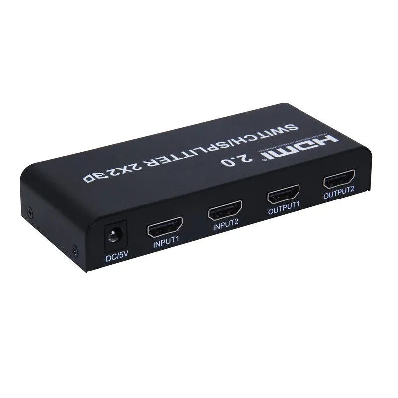 HDMI2.0 сплит-коммутатор 2x2 адаптер гнездовой разъем 4 к/60 Гц, сплит/переключатель 2xhdmi на 2xmoniters для HDTV CCTV шт