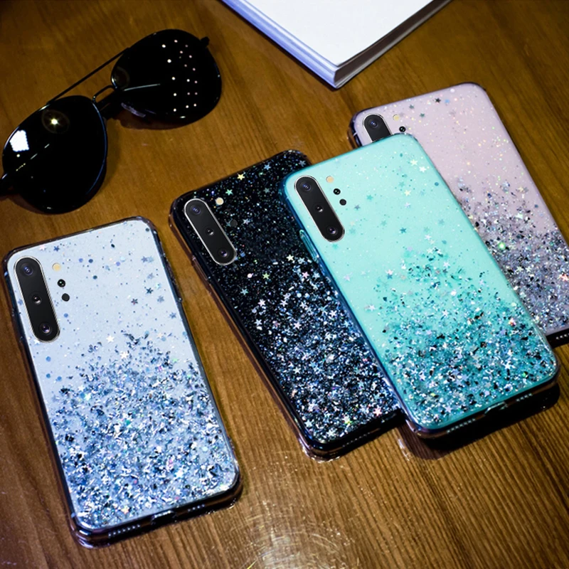 Luxury Glitter Star Case For Samsung Galaxy A70 A50 A10 A20 A30 A60 A80 A90 A20S A10S A20E Note 10 9 8 S10 S9 S8 Plus S10E Cover