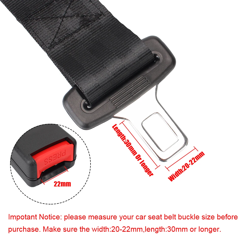 PHANCIR 2 Pack 10.2-inch Seat Belt Extender For Cars Universal Seat