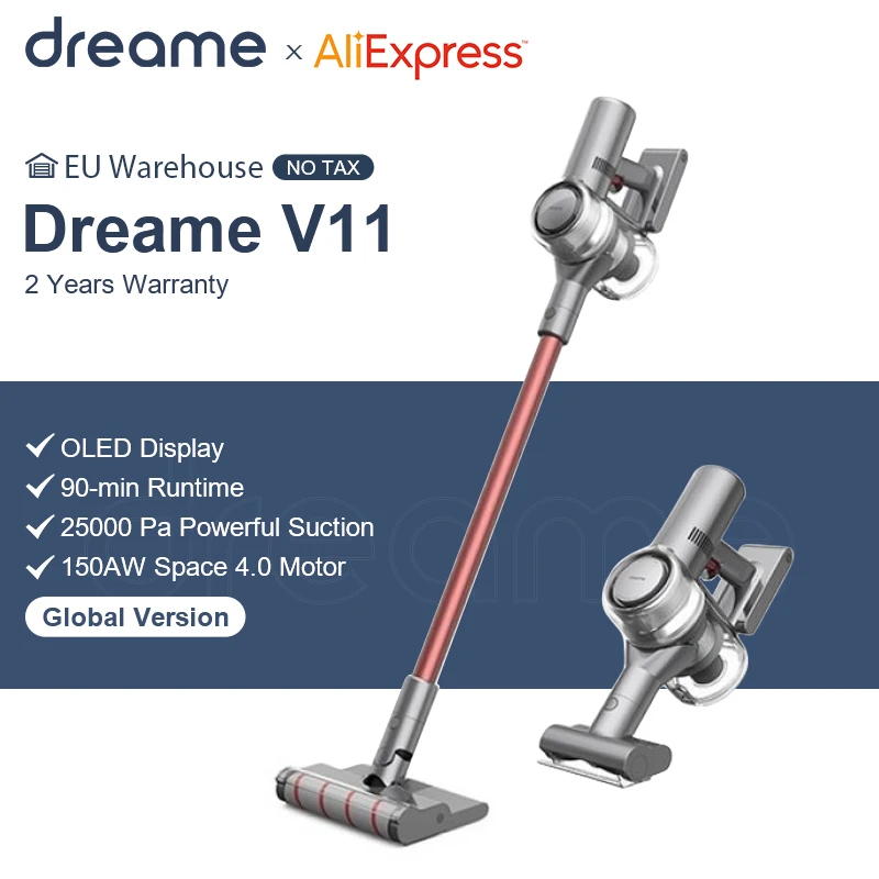 Vacuum-Cleaner Oled-Display Dreame V11 Home-Carpet Cordless 25kpa Portable Dust-Collector