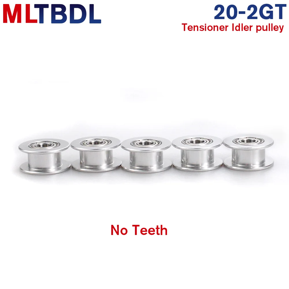 2M 2MGT 2GT 20 톱니 동기 휠 아이들러 풀리 보어 3mm 4mm 5mm, 톱니 또는 톱니 없음 베어링 포함, 실버 및 블랙 색상