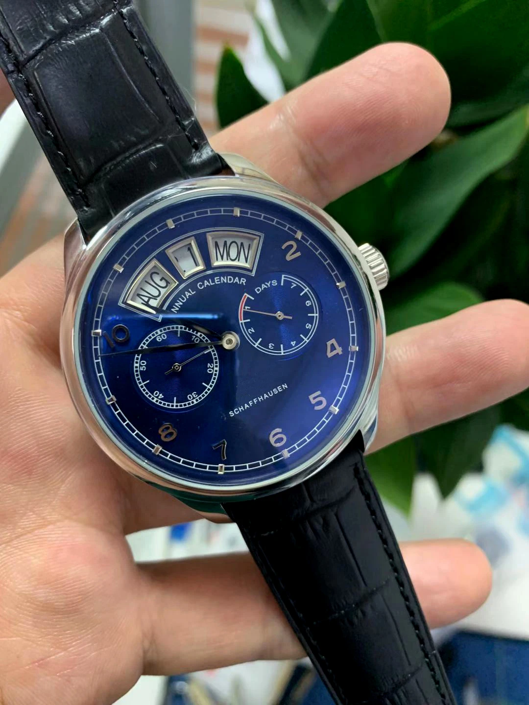 

Luxury Brand New Men Automatic Mechanical Big Pilot Le Petit Prince 7 Day Power Reserve Black Blue Leather Annual Calendar Watch