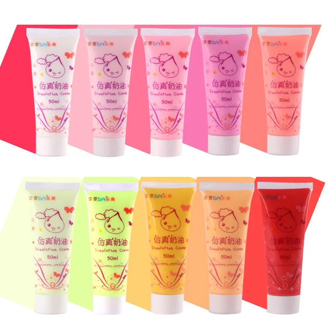 New 50mlBottle DIY Cream Glue Simulation Cream Gel For Slime Charms DIY Box Phone Decor Lizun Mud Clay Slime Supplies Toys Gift 4