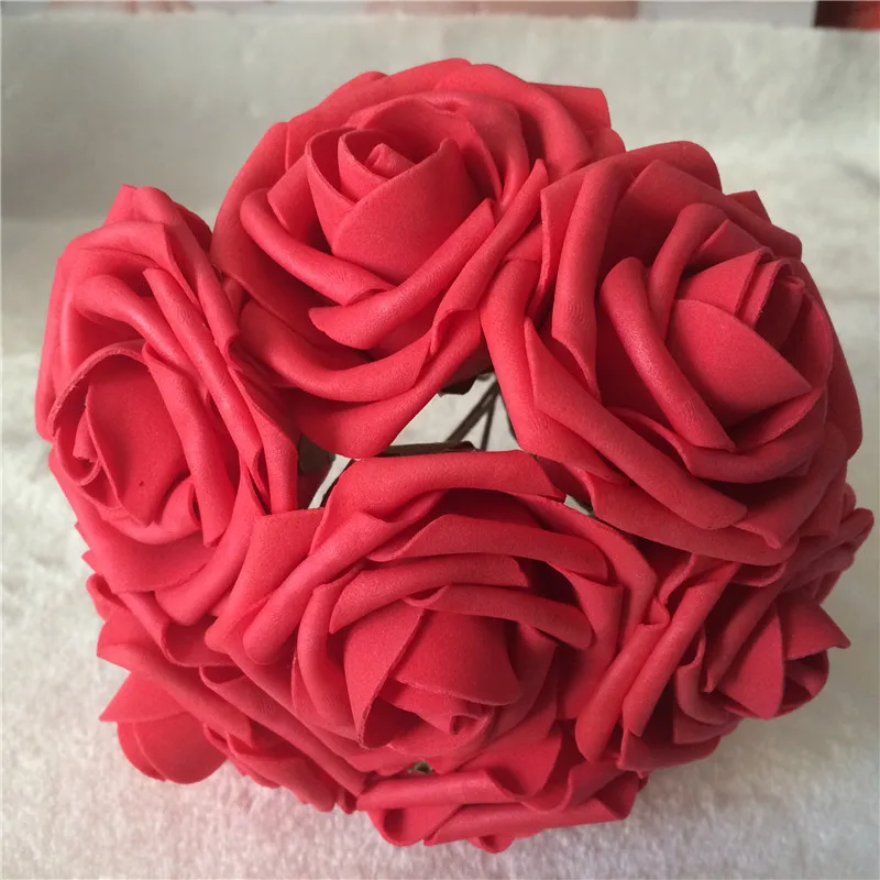 Watermelon Red 50X ярко-синие розы Искусственные цветы «сделай сам» Свадебный букет для невесты свадебные центровки лотов - Цвет: Watermelon Red