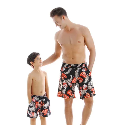 matching couple outfits Family matching swimwear Leopard dad son swim trunks men boys swim shorts beachwear outfits look father And Daughter Matching Outfits Family Matching Outfits