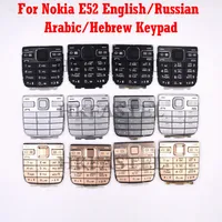 Voor Nokia E52 Mobiele Telefoon behuizing vervangen Zwart Zilver Goud Toetsenbord Engels of Russisch Arabisch Hebreeuws taal Toetsenbord