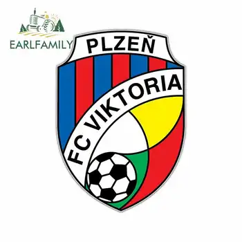 

EARLFAMILY 13cm x 9.3cm for FC Viktoria Plzen Czech Football Cartoon Fine Decal Funny Car Stickers JDM Vinyl Wrap Accessories