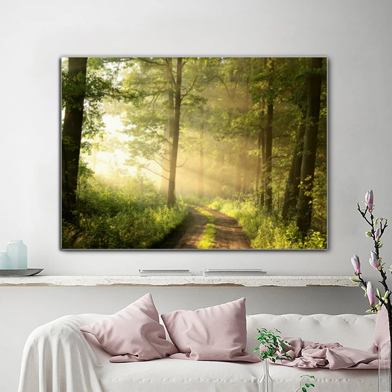 alarm Postbode Roman Moderne Canvas Schilderij Landschap Posters En Prints Natuur Bos Bomen Muur  Foto 'S Voor Woonkamer Cuadros Woondecoratie|Schilderij & Schoonschrift| -  AliExpress