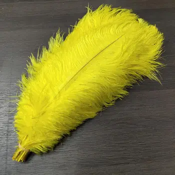 

Best Sellers 10pcs Gorgeous Yellow 22-24inches/55-60cm Natural ostrich feathers DIY jewelry Christmas Halloween Decoration
