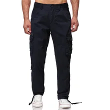 Модная мужская одежда в европейском и американском стиле, комбинезоны с несколькими карманами, мужские уличные штаны больших размеров, одноцветные