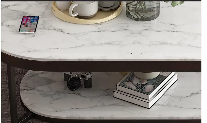 Нордическая Современная отделка под мрамор, тумба для ТВ журнальный столик сочетание простой овальный двойной слой ТВ шкаф журнальный столик гостиная интерьер