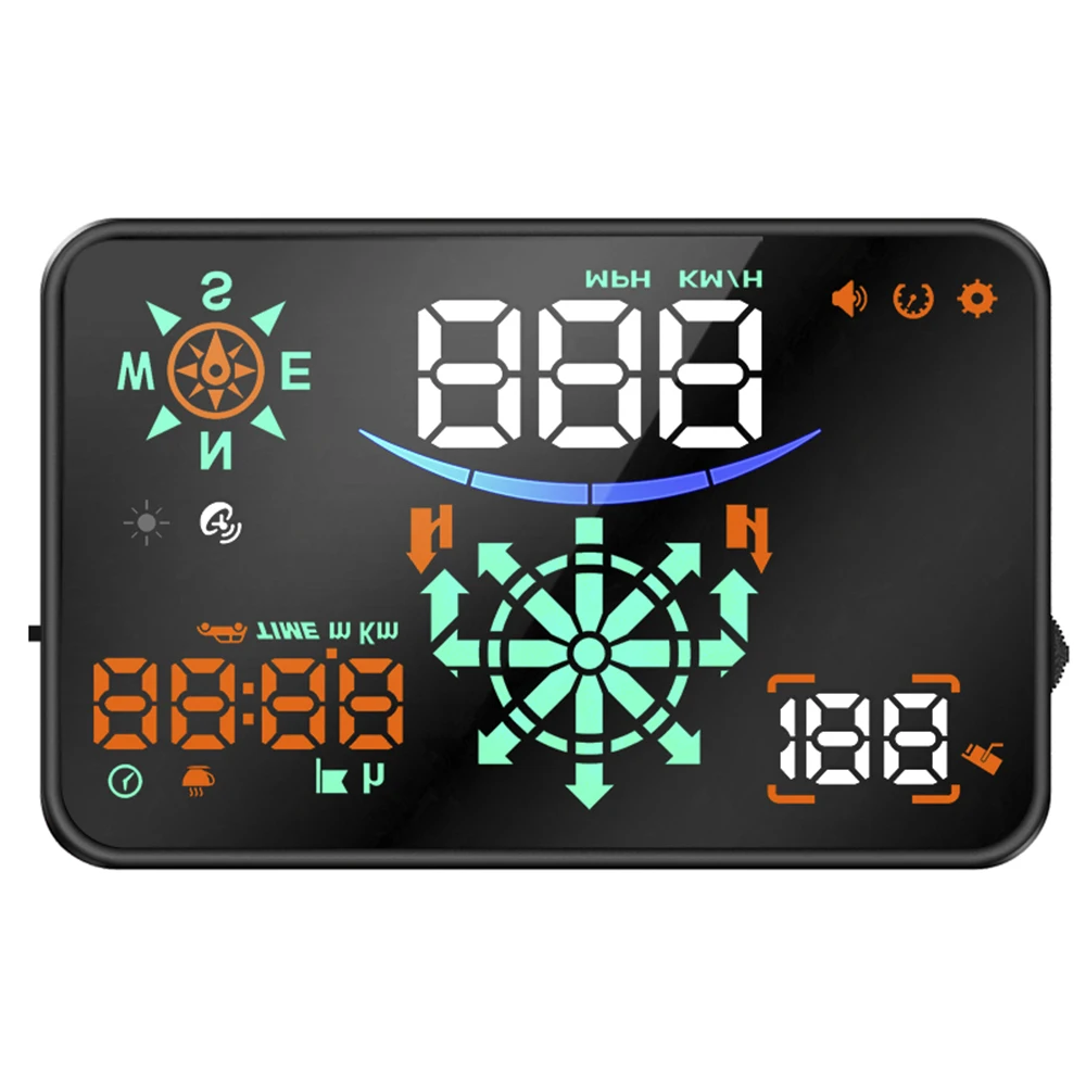

Car Universal HUD Head Up Display Windshield Speed Projector Security Alarm Water Temp Overspeed RPM Voltage Gps Speedometer H8