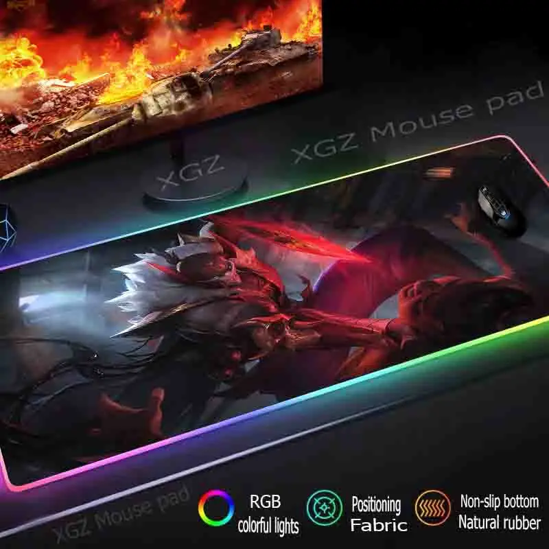  XGZ Game Man Vs. RGB Large Mouse Pad Player Computer Led Backlight XXL Mause Keyboard Table for Csg