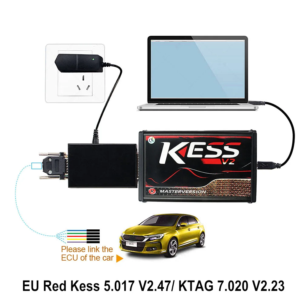 

Vehicle EU Red Kess V5.017 V2.47 OBD2 Manager Tuning Kit KTAG V7.020 4 LED Kess K-TAG V2.23 ECU Programmer Inspection Tools