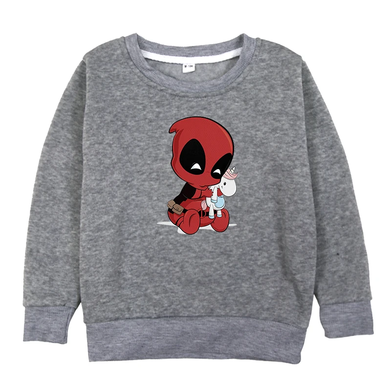 Hoodies 5 Новинка; детские толстовки с капюшоном с единорогом Дэдпул; хлопковая одежда для маленьких девочек; сезон весна-осень; костюм для мальчиков; футболки с длинными рукавами - Цвет: Hoodies 5