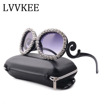 

2020 Oversized Square Colorful Diamond Sunglasses Women Big Frame Luxury Crystal Sun Glasses For Female Rhinestone Eyewear