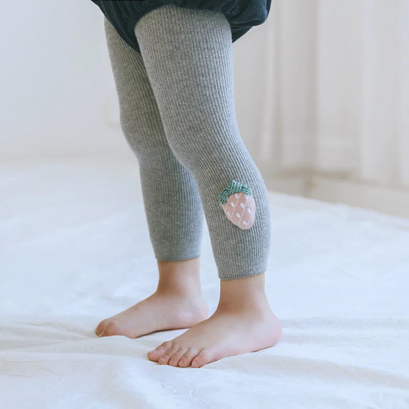

2019 Cute Baby Girl Stretch Leggings Pants Spring and Autumn Toddler Child Cotton Funny Fruit Kids Trousers