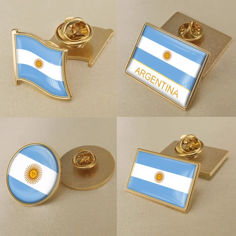 Coat of Arms of Argentina Argentinean Map Flag National Emblem National Flower Brooch Badges Lapel Pins
