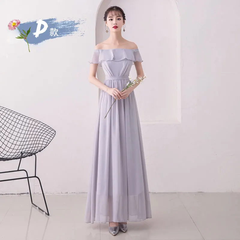 

Boat Neck A-Line Burgundy Bridesmaid Dresses Long Chiffon Woman for Party and Wedding Sexy Prom Dress Sitster Club Gray Vestido