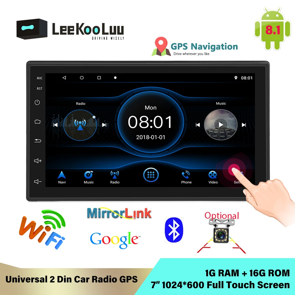 

LeeKooLuu 2Din Android Radio Coche Audio Bluetooth AUX USB Car Radio for Nissan Qashqai Hyundai Kia VW Golf Ford Focus Toyota