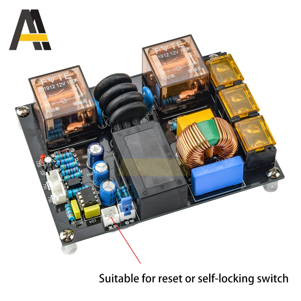 Power amplifier EMI power filtering plus soft start integrated Finished board