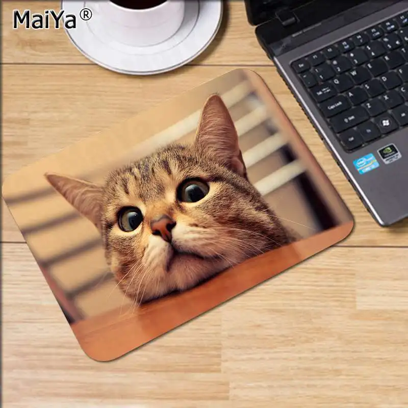 MaiYa красивый аниме Cutefunny cat высокоскоростной коврик для мыши Гладкий коврик для письма настольные компьютеры мат игровой коврик для мыши - Цвет: No Lock Edge18x22cm